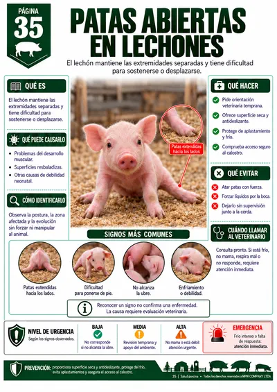 Página 35 — Patas abiertas en lechones